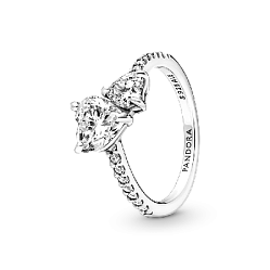 191198C01 Кольцо «Два сердца» 