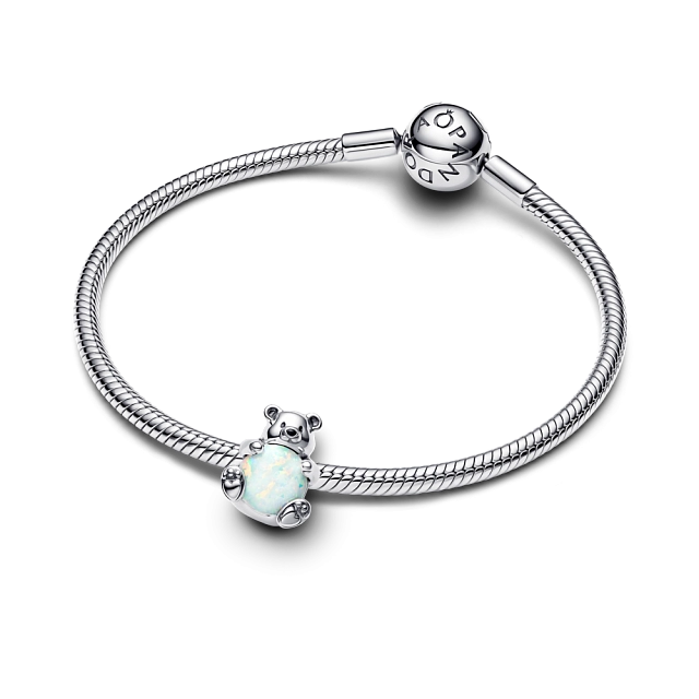 793589C01 Серебряная бусина, синтетический опал