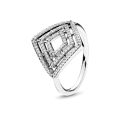 196210CZ Кольцо «Геометрия и паве» 
