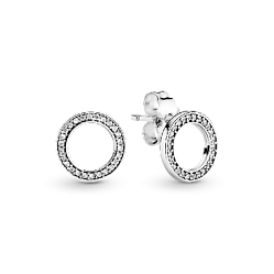 290585CZ Серьги-гвоздики «Сверкающие колечки»