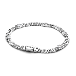 594226C01 Браслет «Сердце» с кубинским плетением