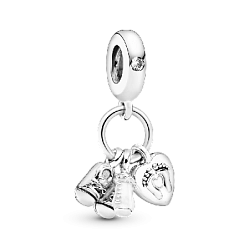 Шарм «Бутылочка, пинетки и сердечко» 