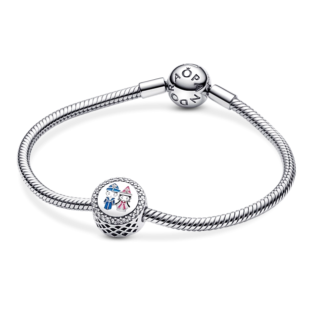 792016CZ_E021 Серебряная бусина, куб. оксид циркония