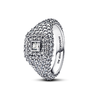 193556C01-56 Серебряное кольцо, куб. оксид циркония