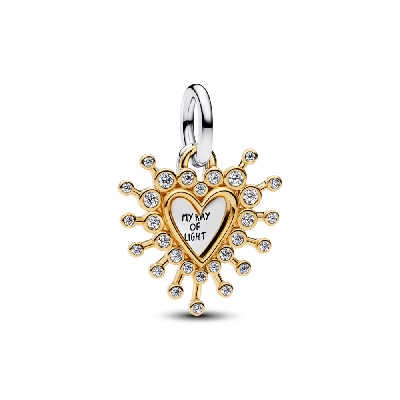 764141C01 Серебряная бусина с позолотой, куб. оксид циркония