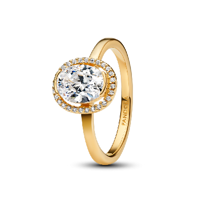 163802C01-52 Кольцо с позолотой, куб. оксид циркония