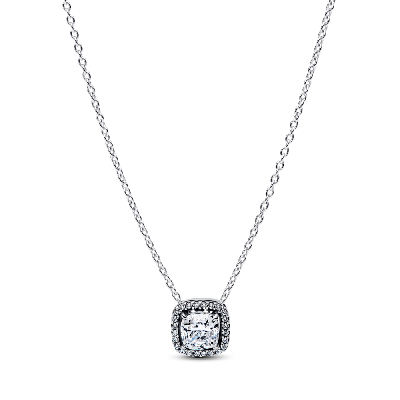 393560C02-45 Серебряное колье, куб. оксид циркония