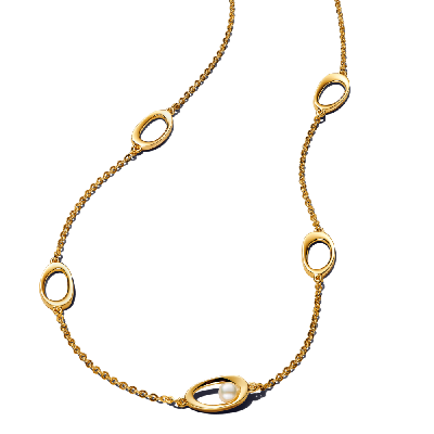 363883C01-45 Колье с позолотой, культивированный пресноводный жемчуг