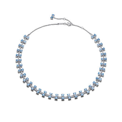 394398C01-45 Серебряное колье, несколько камней