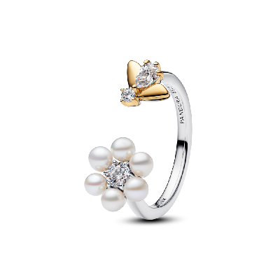 164399C01-60 Серебряное кольцо, несколько камней